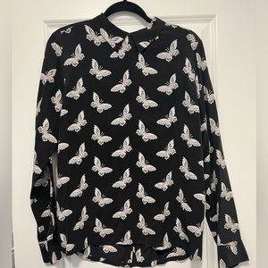 Equipment Femme Butterfly Print Silk Blouse size Medium